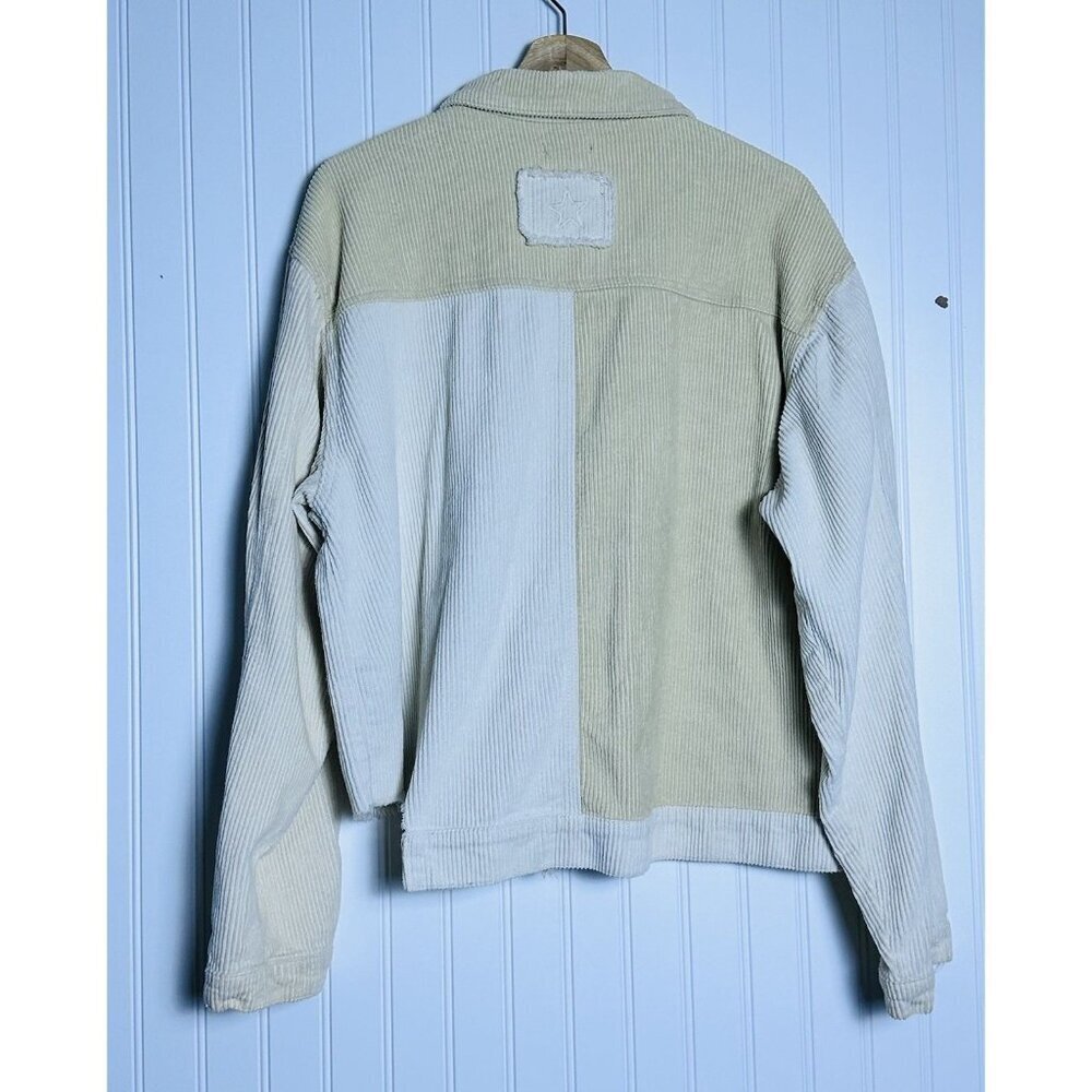 POL Beige Corduroy Distressed Jacket Size Large Casual Two-Tone Color - Picture 5 of 8